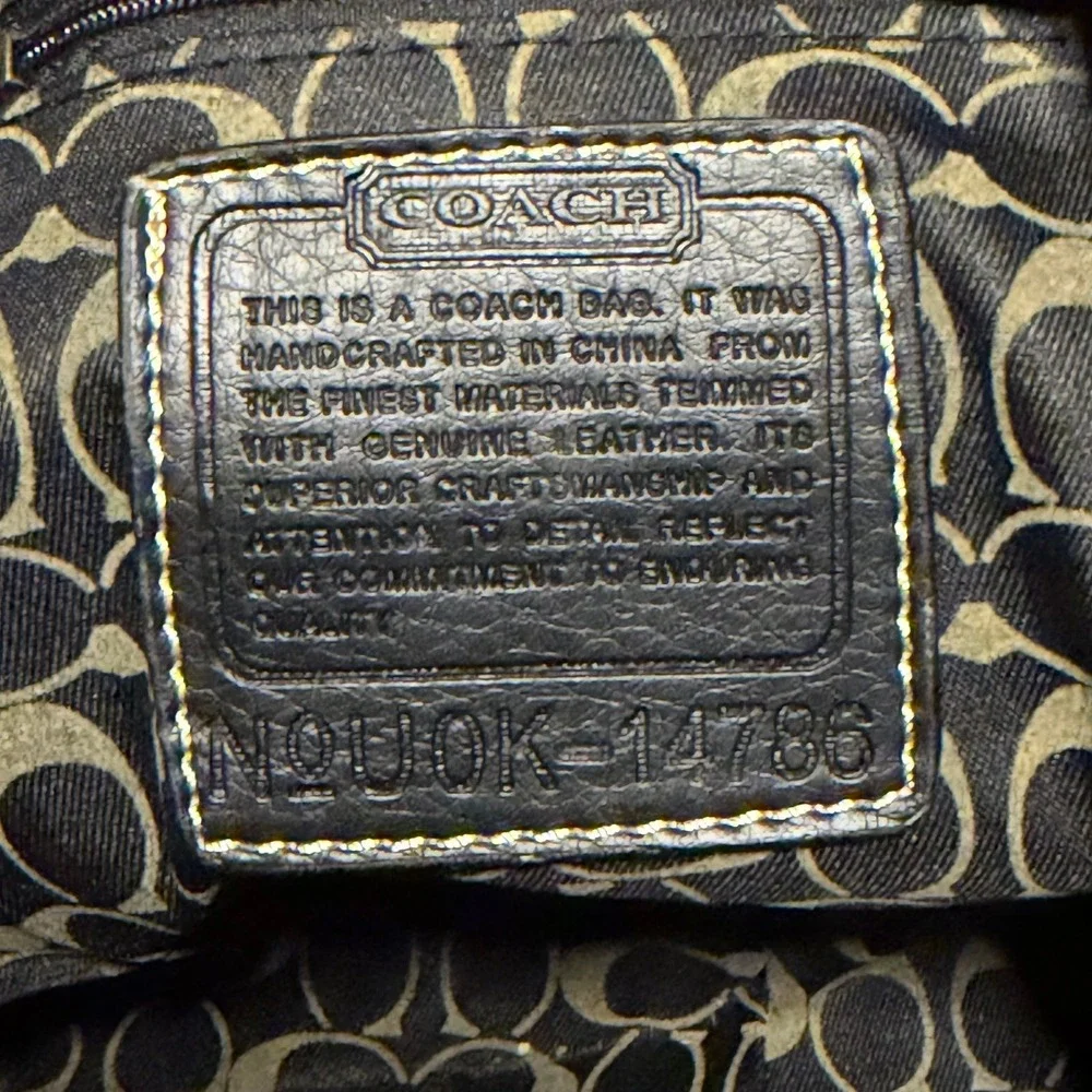 Coach Kristin Black Signature Jacquard Hobo Shoulder Bag Leather Trim